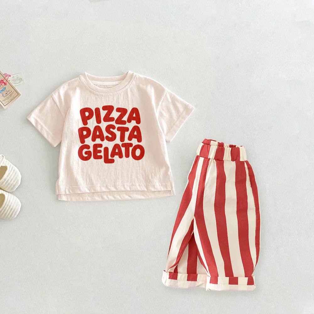 PIZZA PASTA GELATO Baby Toddler 2-Piece Set