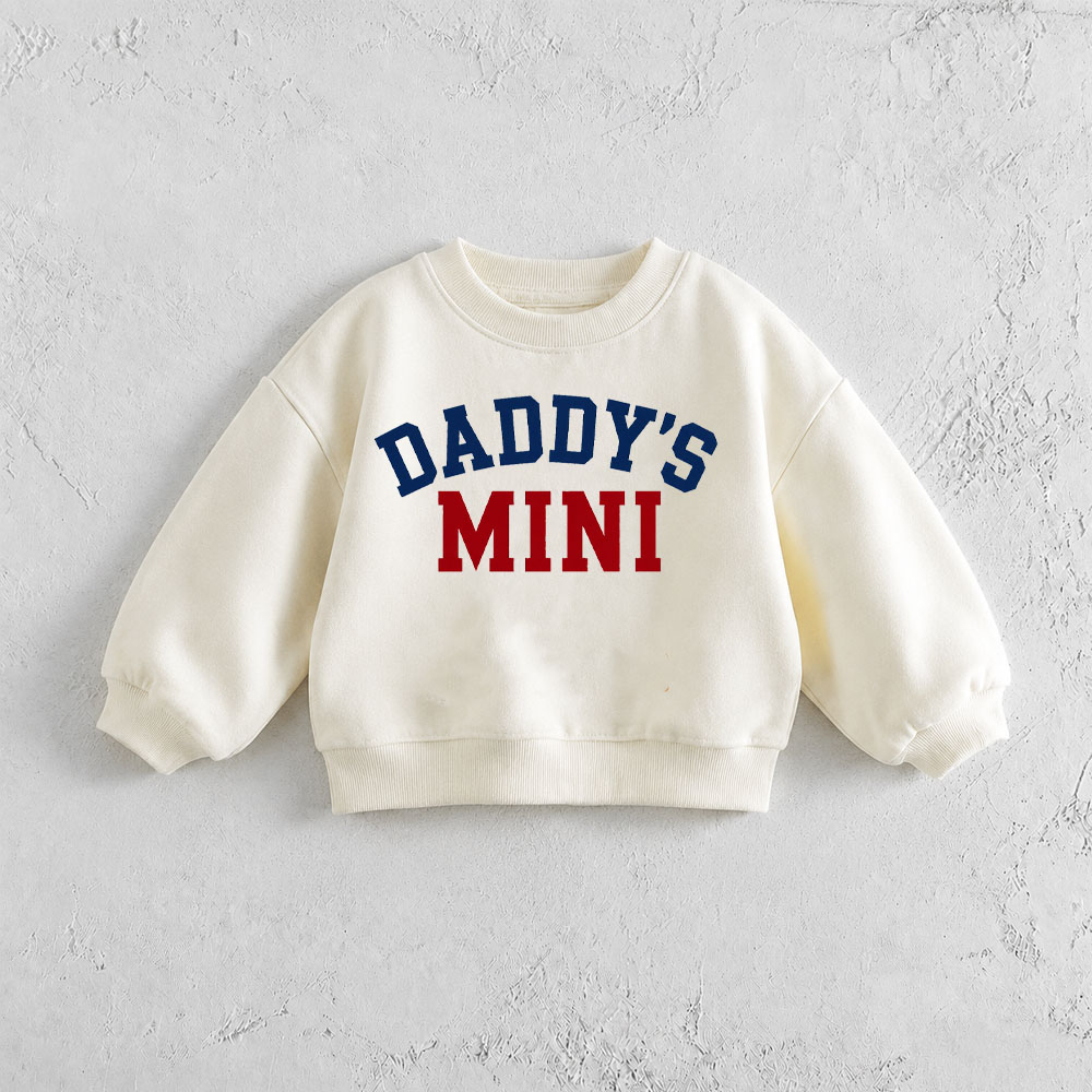 DADDY'S MINI Baby & Kids Slogan Pattern White Sweatshirt