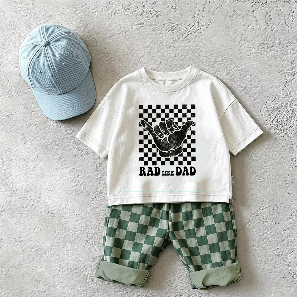 RED LIKE DADDY Baby & Kids Checkerboard 2 Piece Set