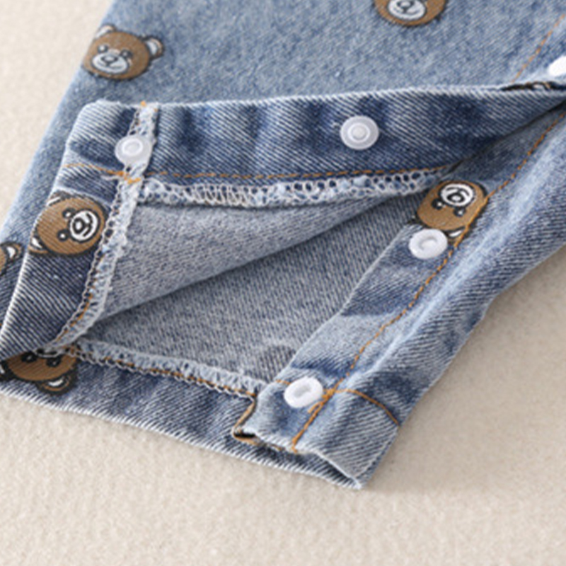 Baby Bear Polo Denim Romper