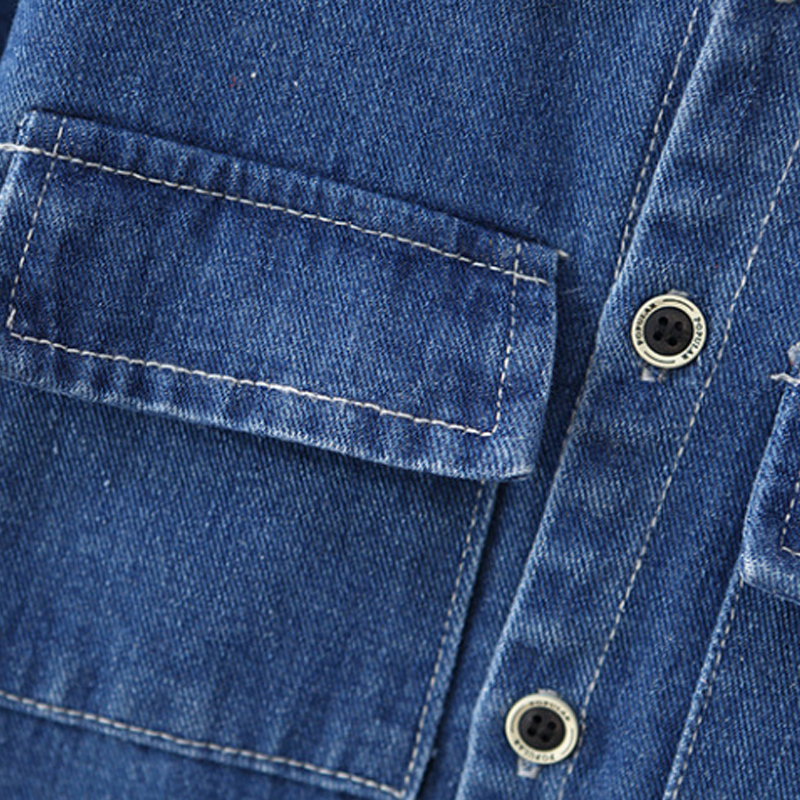 Baby Solid Color Blue Denim Romper