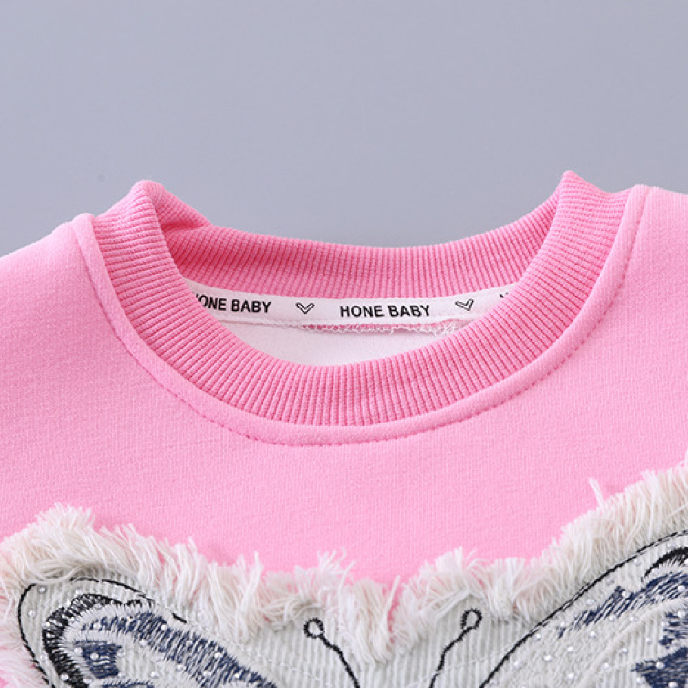 Kids Bow Sweatshirt and Denim Pants Set