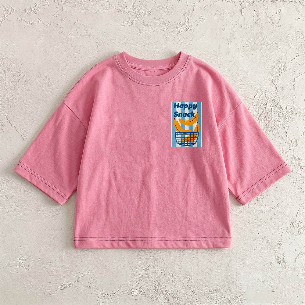HAPPY SNACK Baby & Kids A Basket of Bananas Front & Back T-Shirt (6M-12Y)