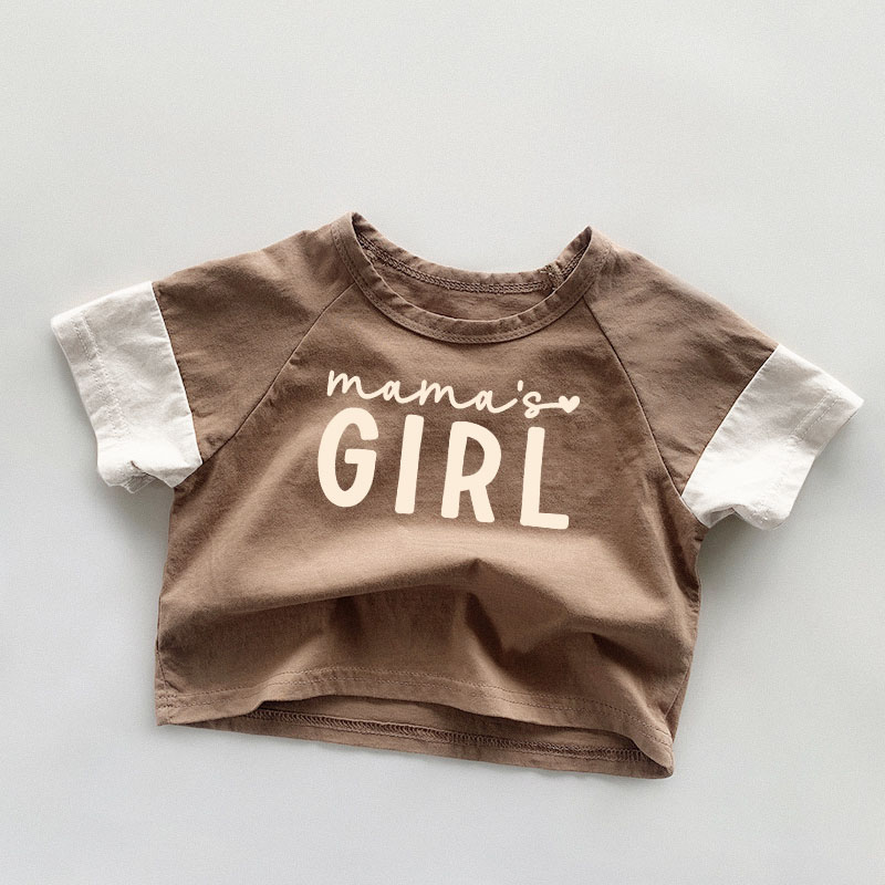MAMA'S GIRL Baby & Kids Solid Color Casual T-Shirt
