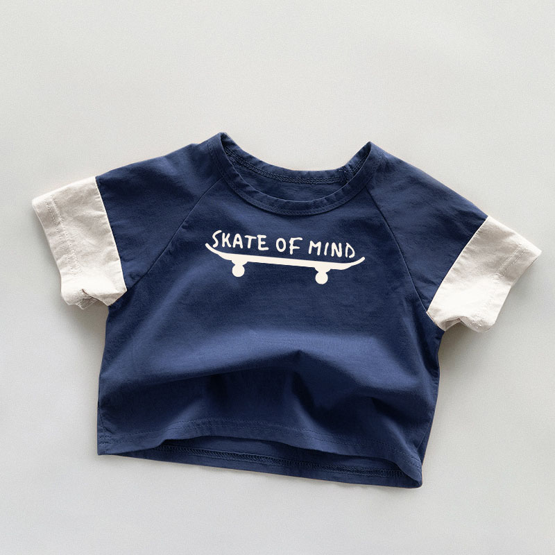 SKATE OF MIND Baby & Kids Solid Color Casual T-Shirt