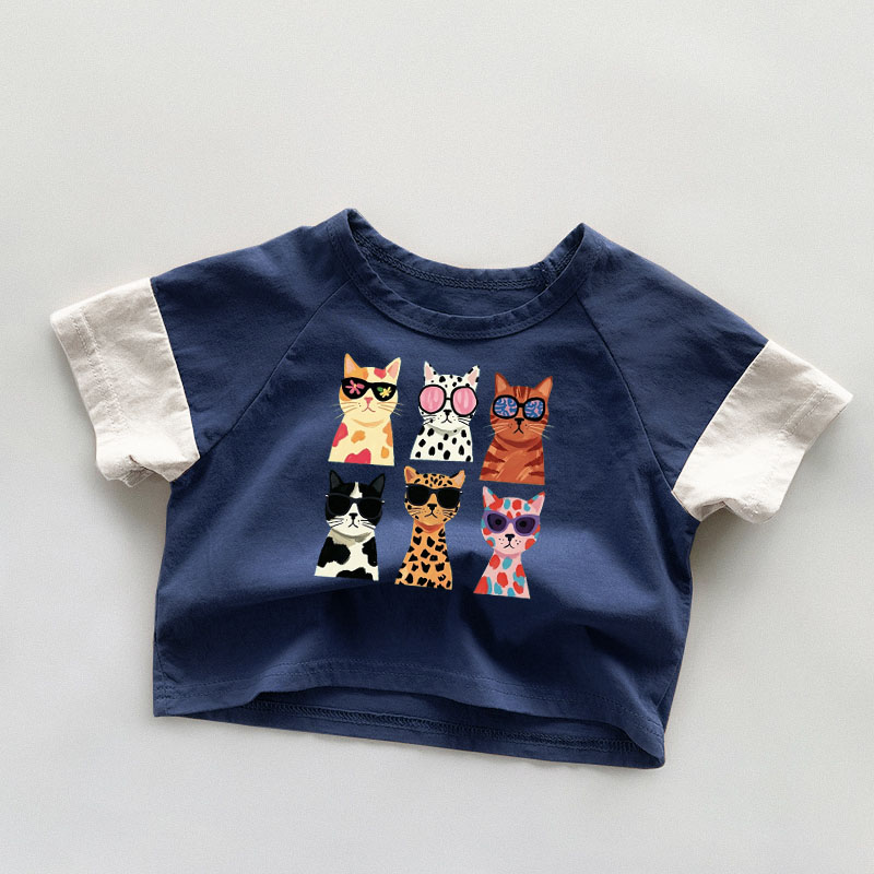 Baby & Kids Cat Solid Color Casual T-Shirt