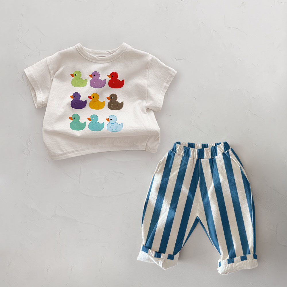 Baby Toddler Duck Pattern Casual Pants 2-Piece Set