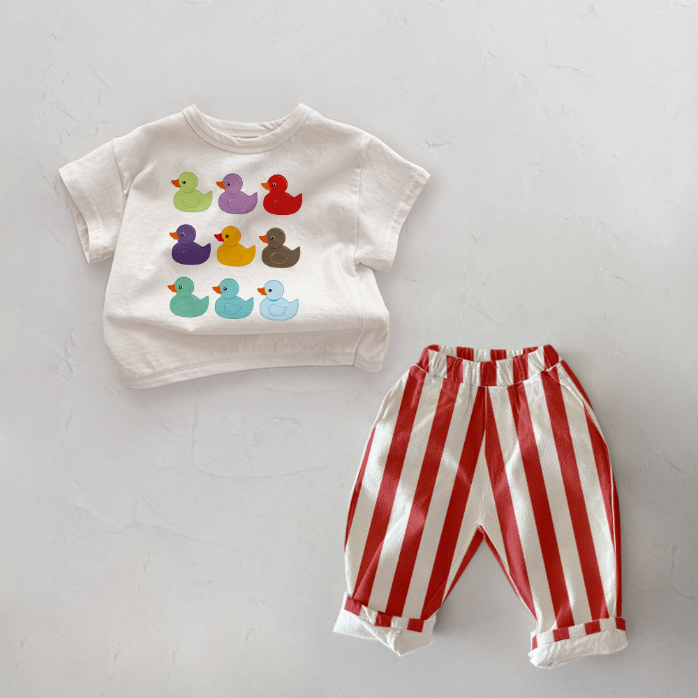 Baby Toddler Duck Pattern Casual Pants 2-Piece Set