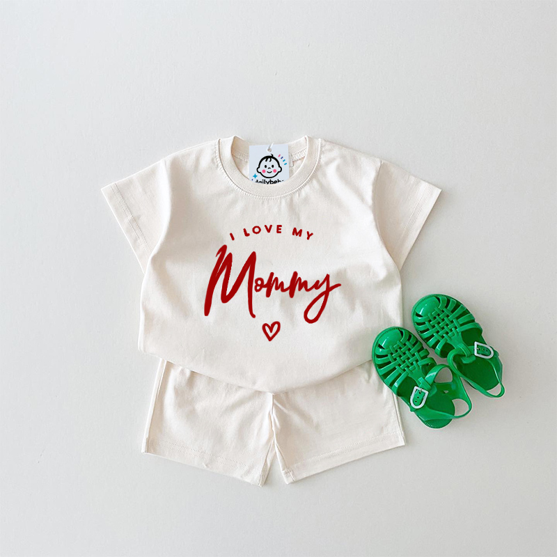 I LOVE MY MOMMY Baby Slogan White Set 