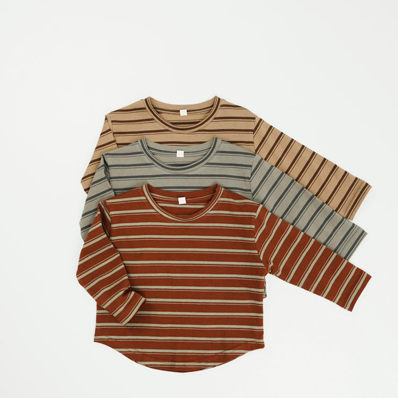 Toddler Horizontal Striped Soft Simple T-shirt