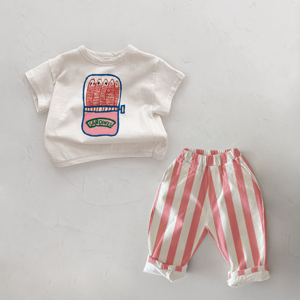SARDINES Baby Toddler Pattern Casual Pants 2-Piece Set