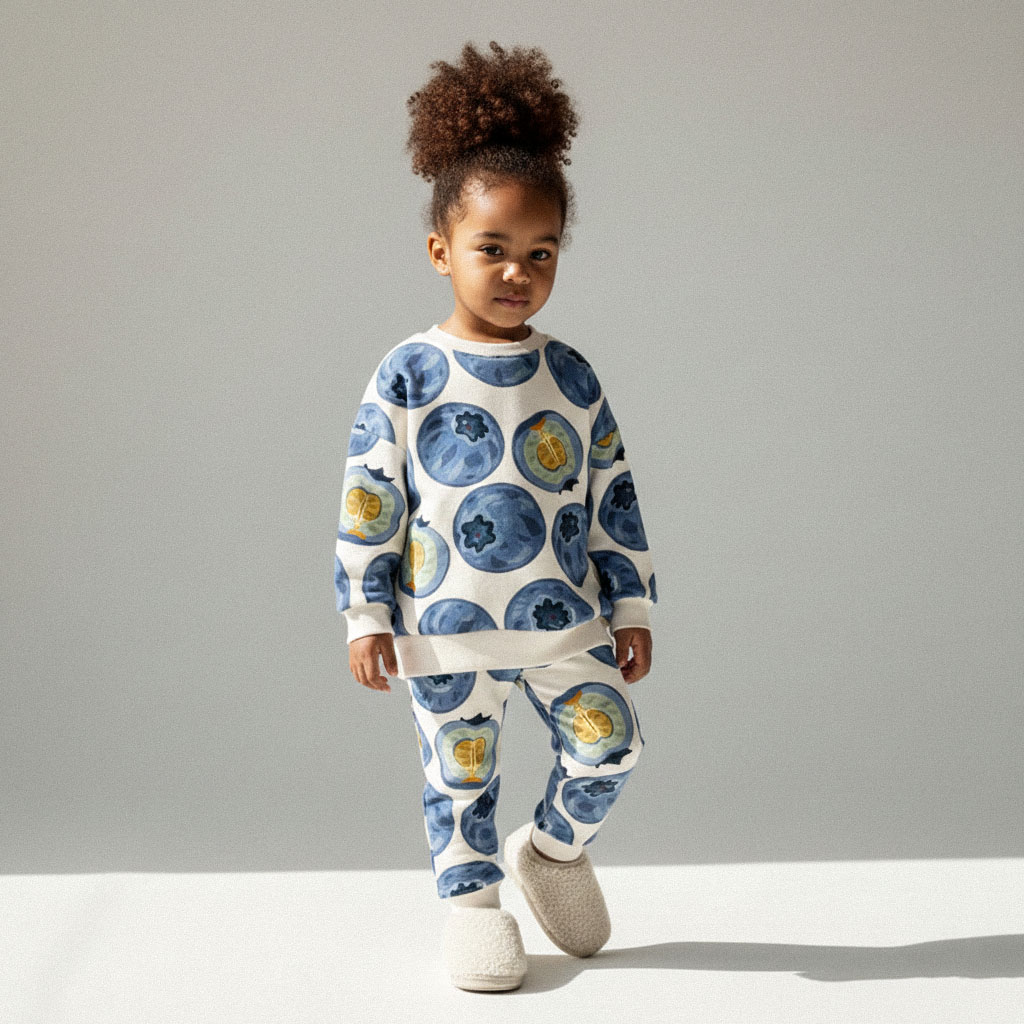Baby Toddler Blueberry Pattern 2-Piece Set