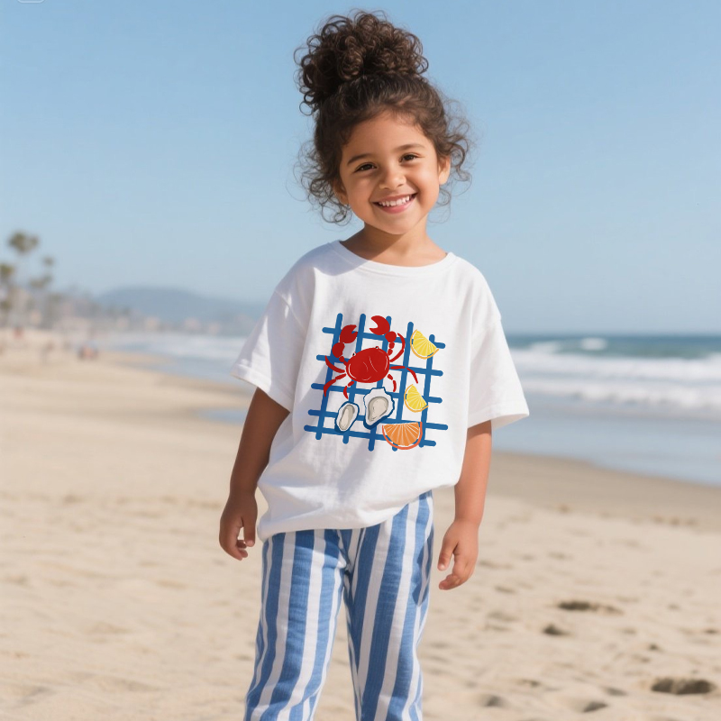 Baby Toddler Seafood BBQ White T-Shirt