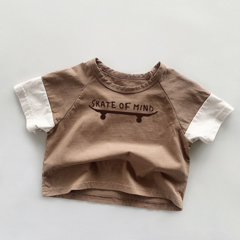 SKATE OF MIND Baby & Kids Solid Color Casual T-Shirt