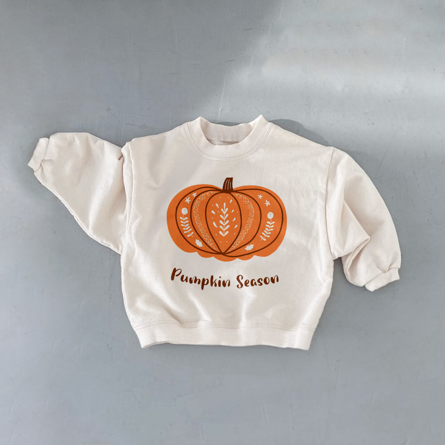 PUMPKIN SEASON Baby Toddler White Sweatshirt