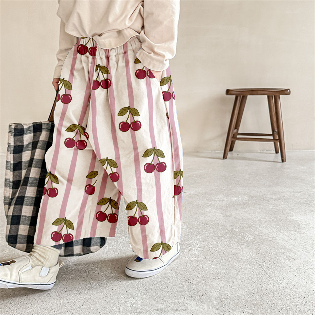 Baby & Kids Cherry Stripe Pattern Pants