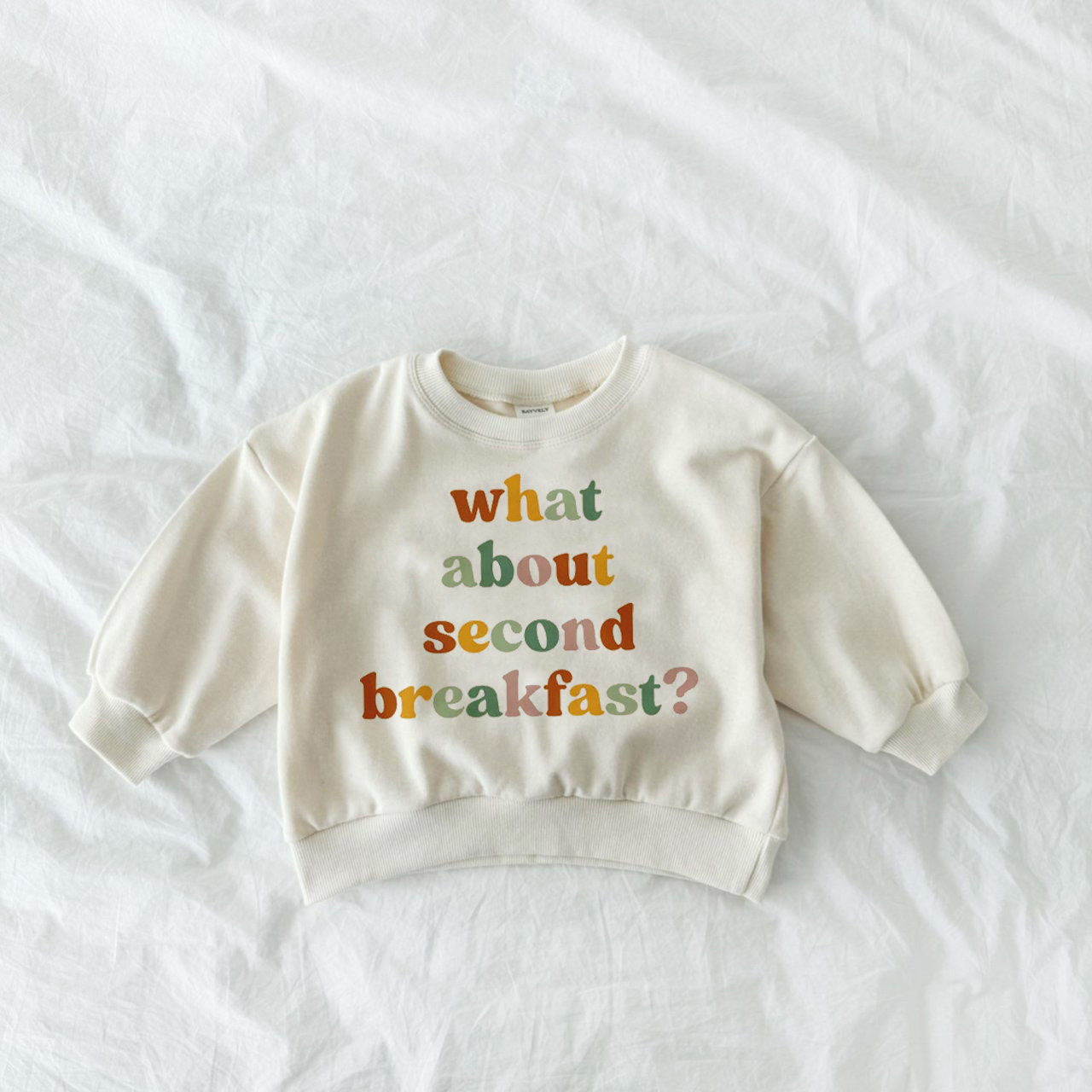 WHAT ABOUT SECOND BREAKFAST Baby & Kids Pattern Sweatshirt