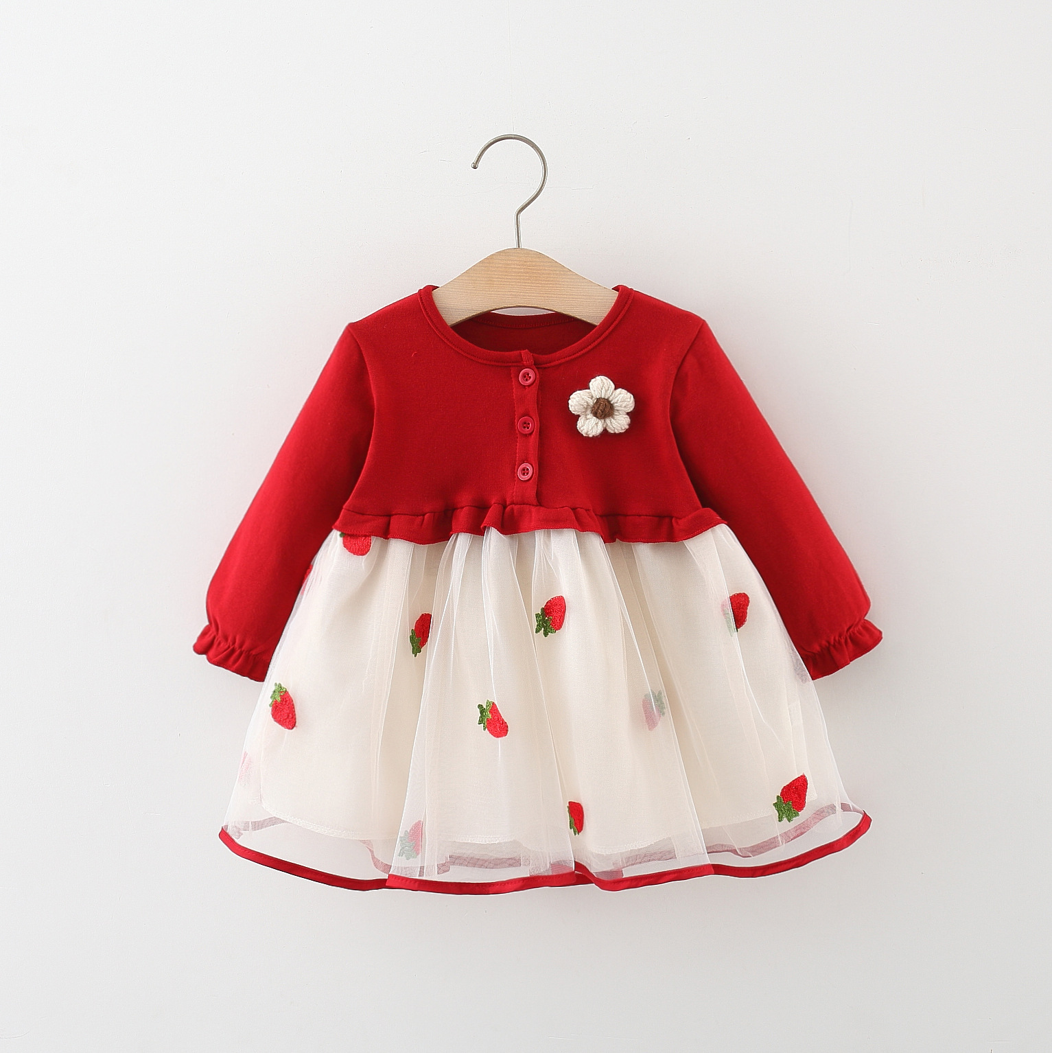Baby Red Embroidered Dress