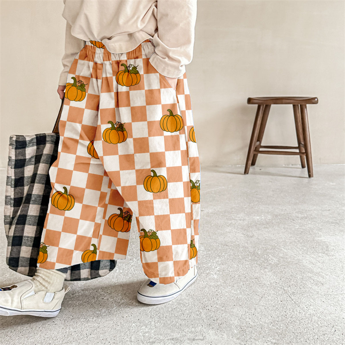 Baby & Kids Pumpkin Plaid Pattern Pants