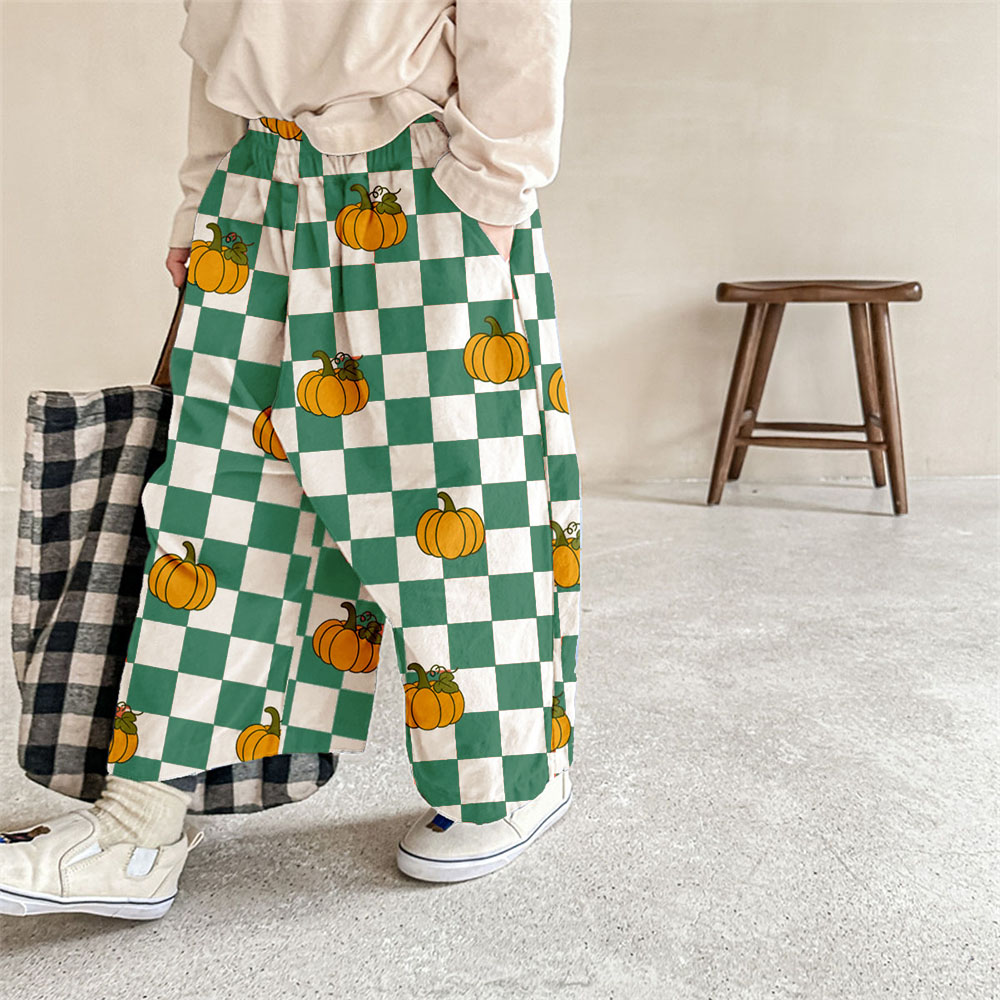 Baby & Kids Pumpkin Plaid Pattern Pants
