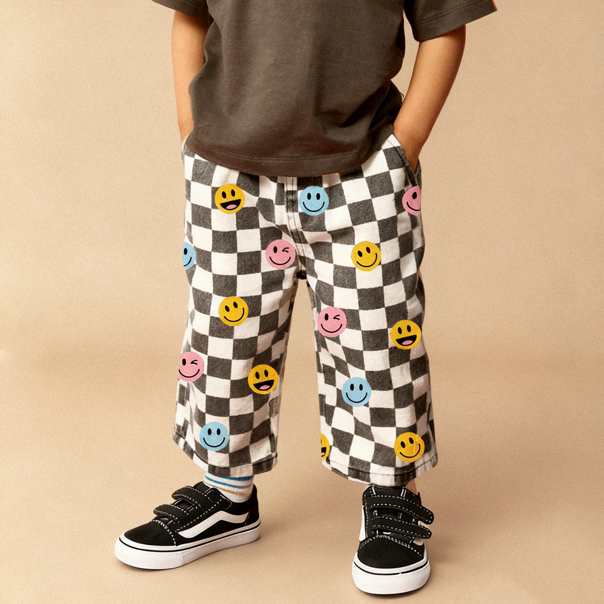 Baby & Kids Smiley Plaid Pattern Pants