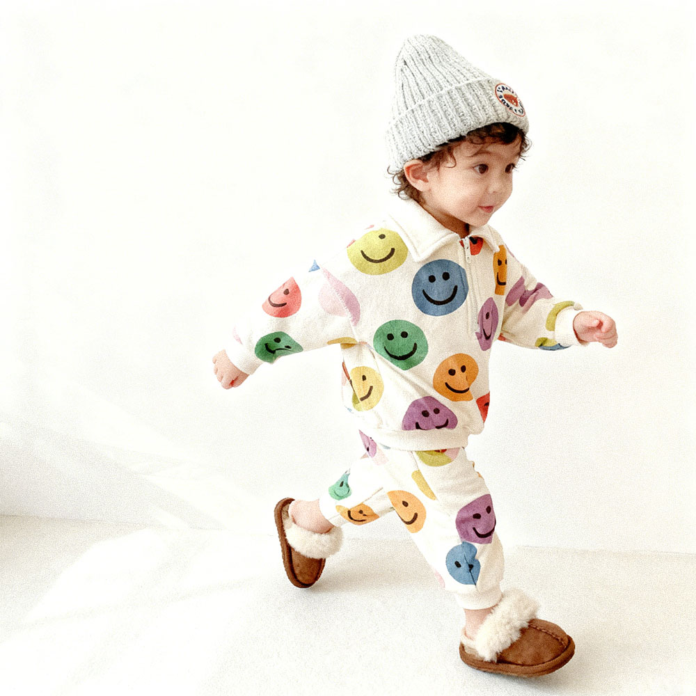 Baby Toddler Colorful Smiley Polo 2-Piece Set