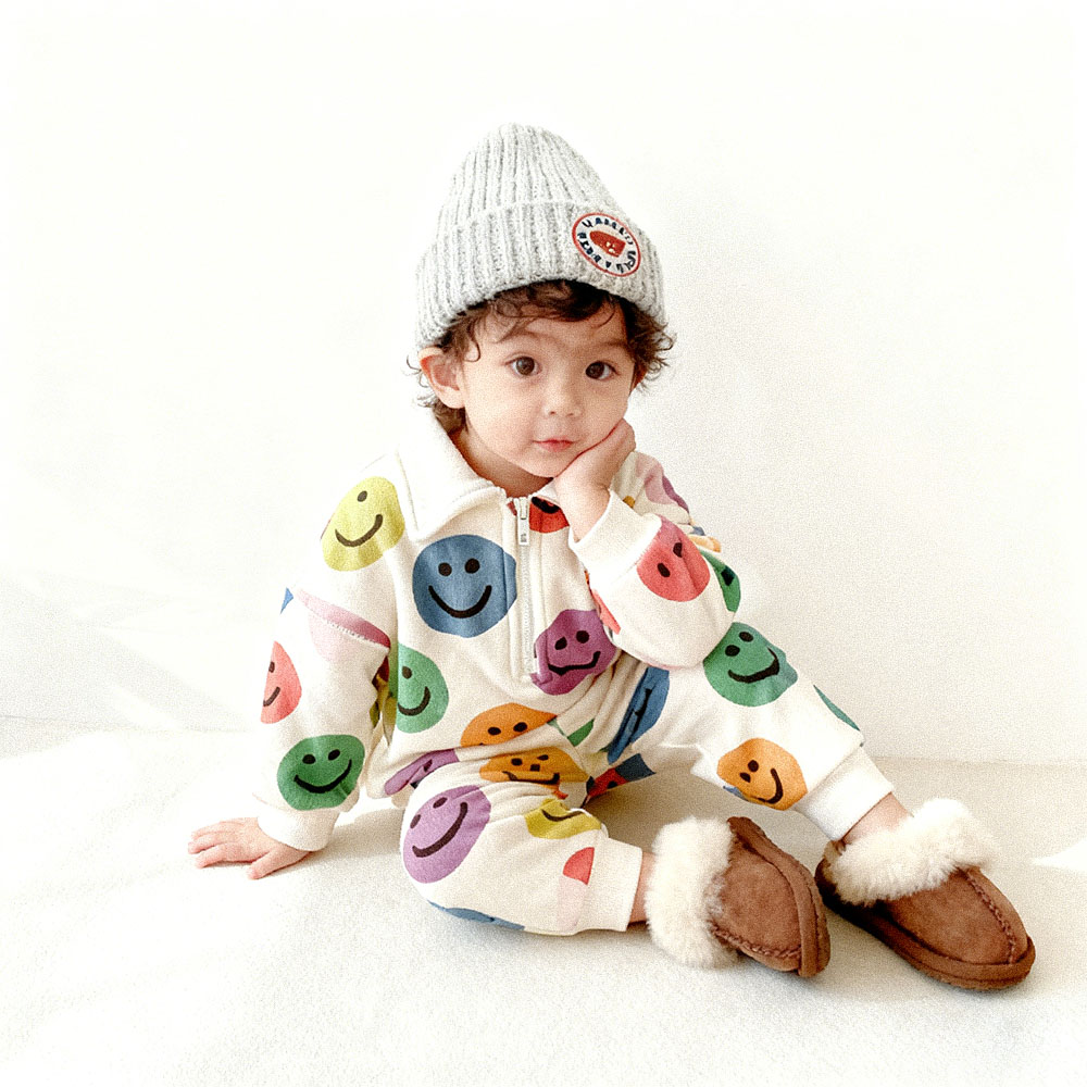 Baby Toddler Colorful Smiley Polo 2-Piece Set