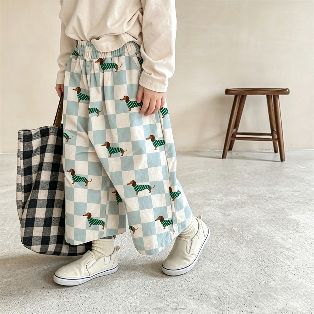 Baby & Kids Dachshund Checkerboard  Pants