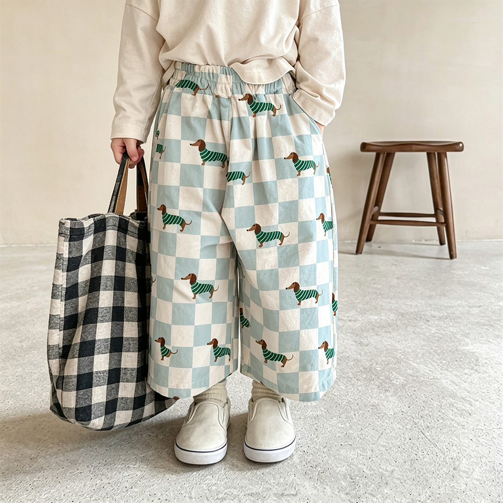 Baby & Kids Dachshund Checkerboard  Pants