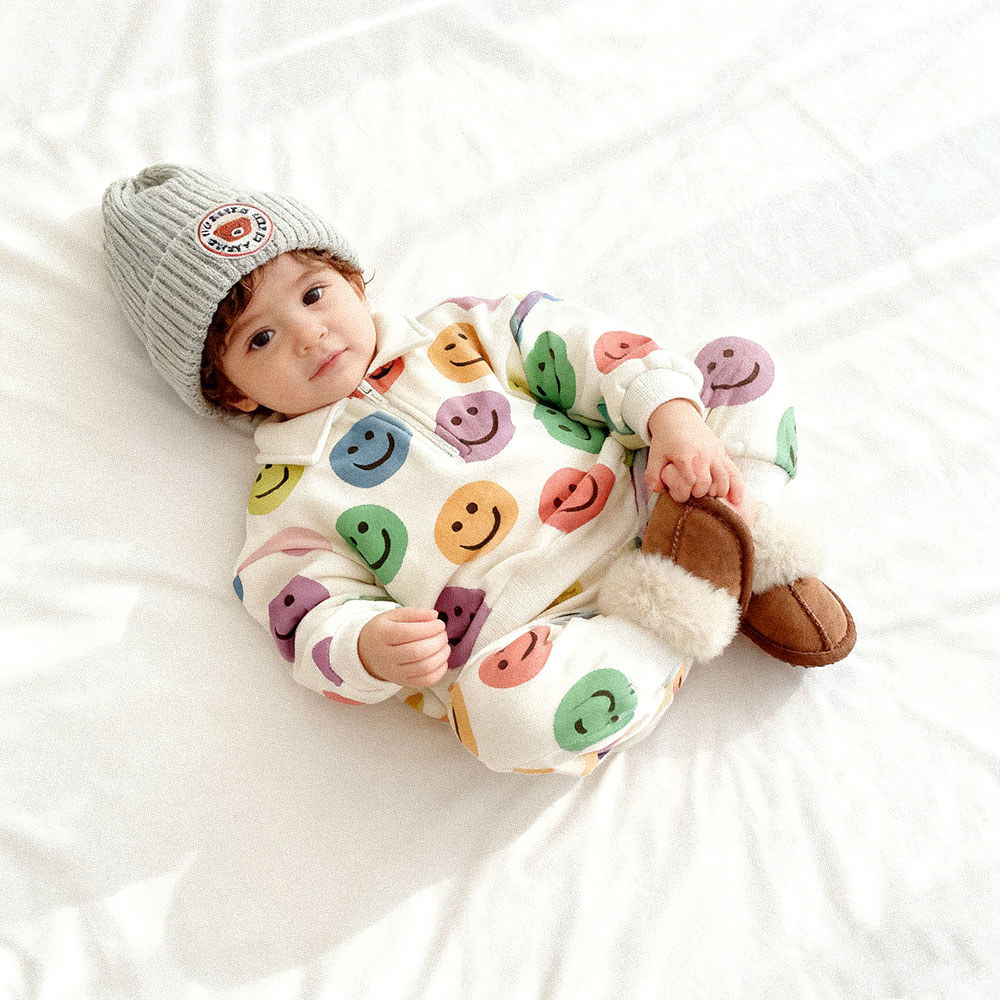 Baby Toddler Colorful Smiley Polo 2-Piece Set