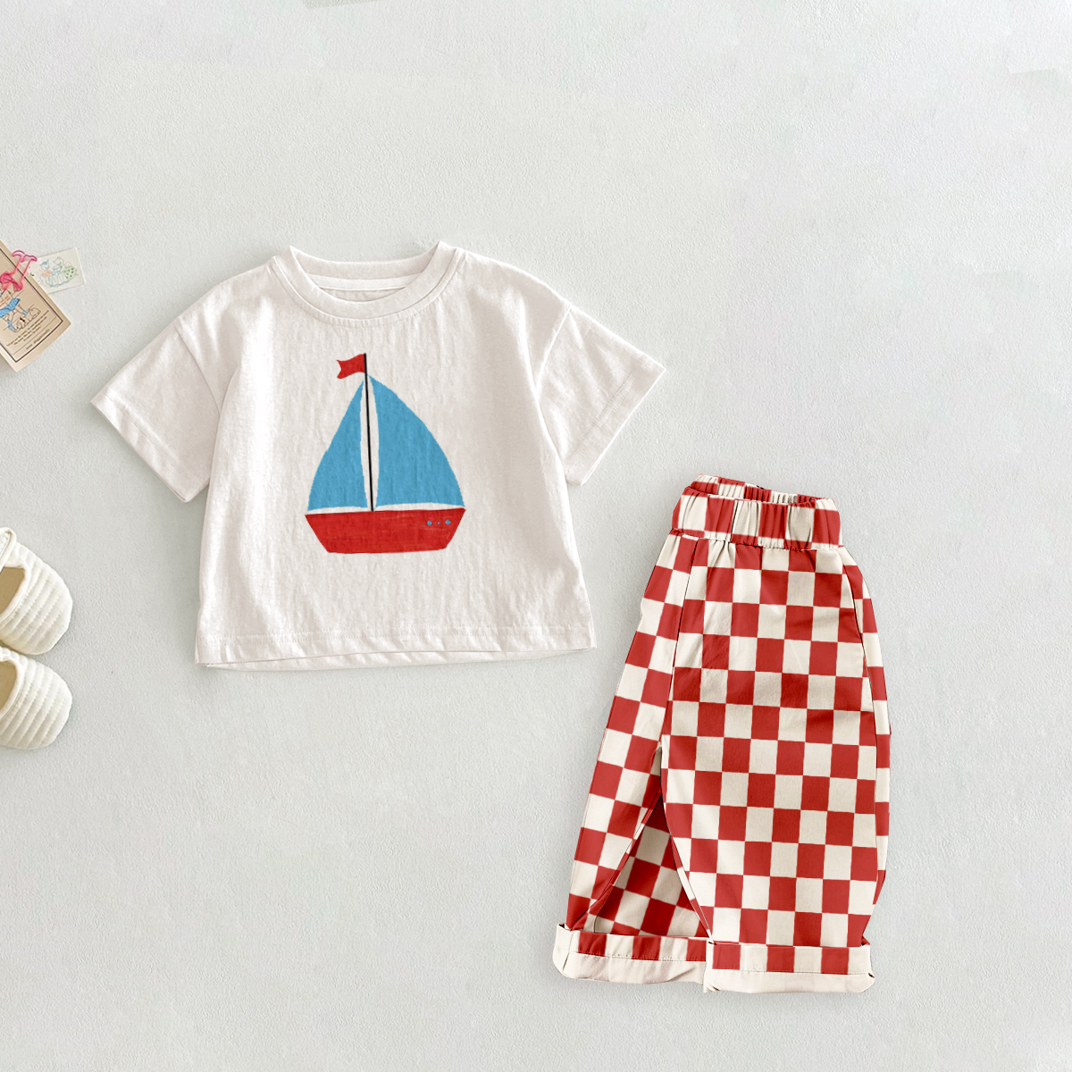  Baby & Kids Sailboat Check 2 Piece Set