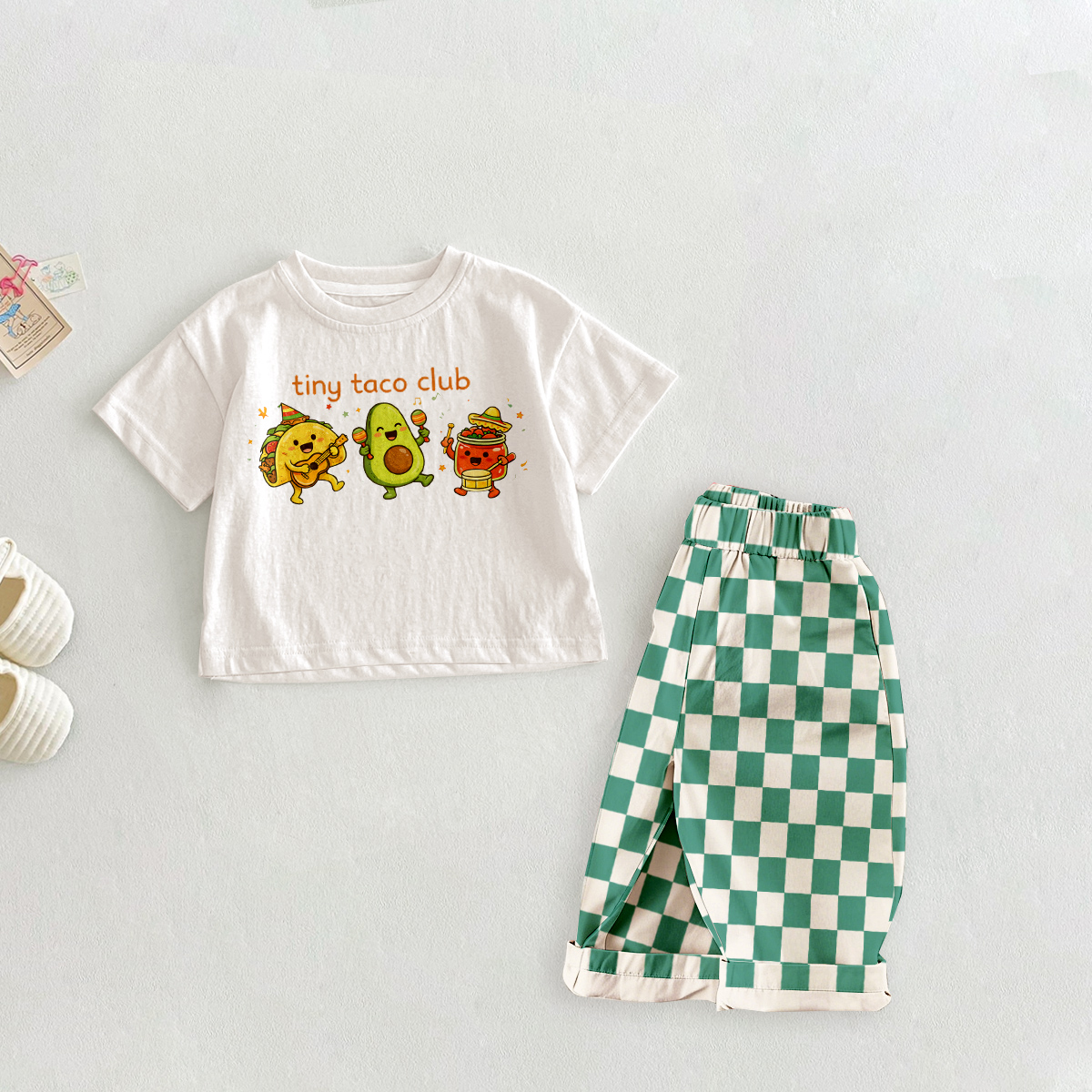TINY TACO CLUB Baby & Kids Check 2 Piece Set