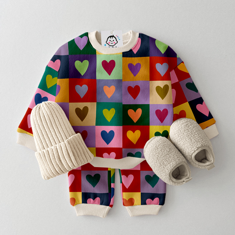 Baby Toddler Heart Plaid 2-Piece Set