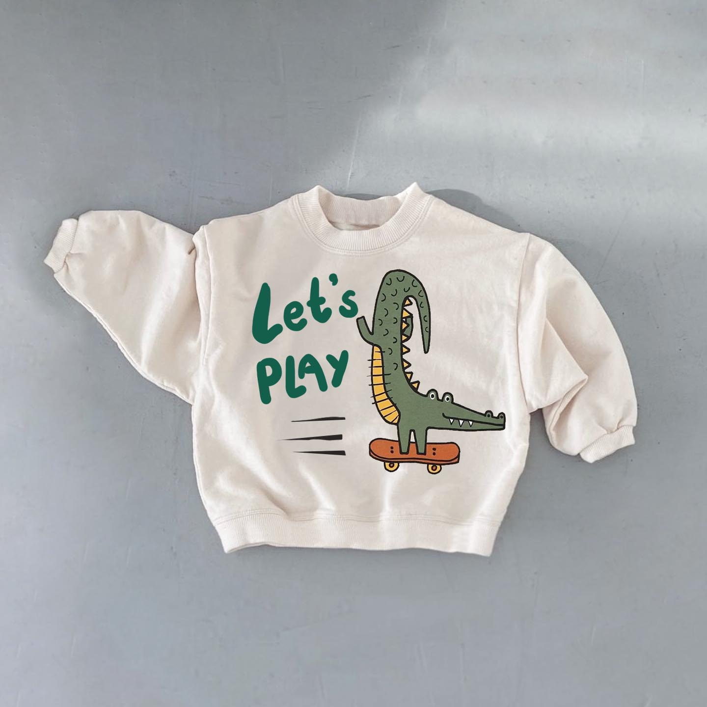 LET'S PLAY Baby Crocodile Skateboard Sweatshirt