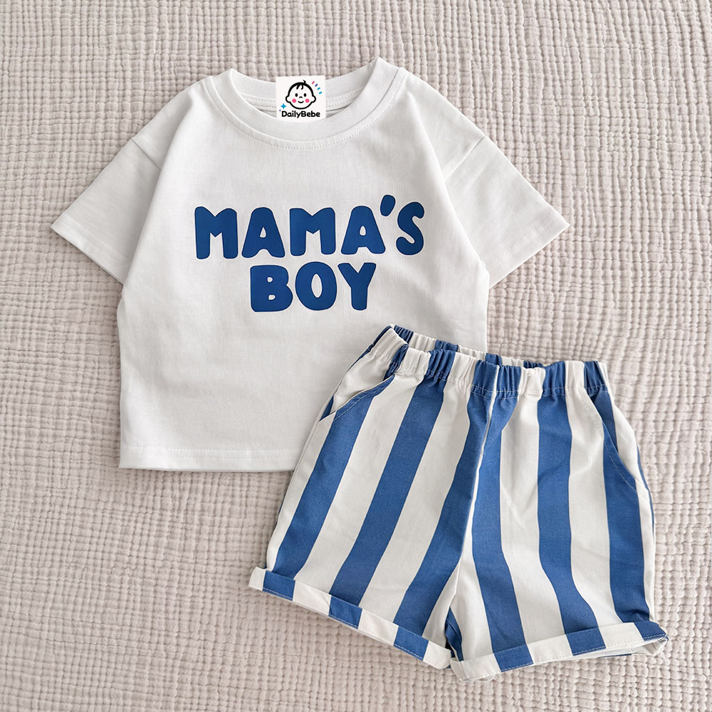MAMA'S BOY Baby & Kids Slogan T-Shirt and Shorts Sets