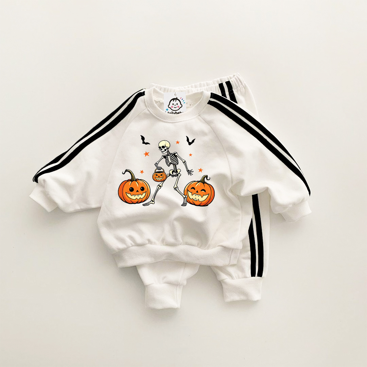Baby Skull Pumpkin Sweatshirt Sets