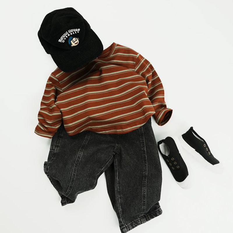 Toddler Horizontal Striped Soft Simple T-shirt