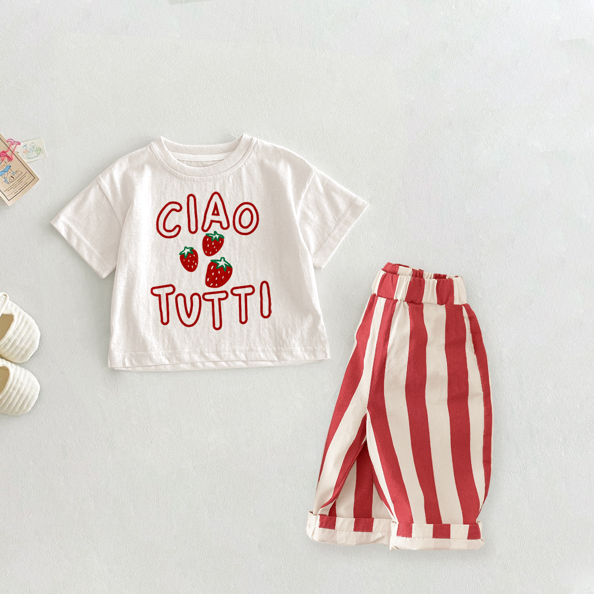 CIAO TUTTI Baby Toddler Strawberry 2 Piece Set