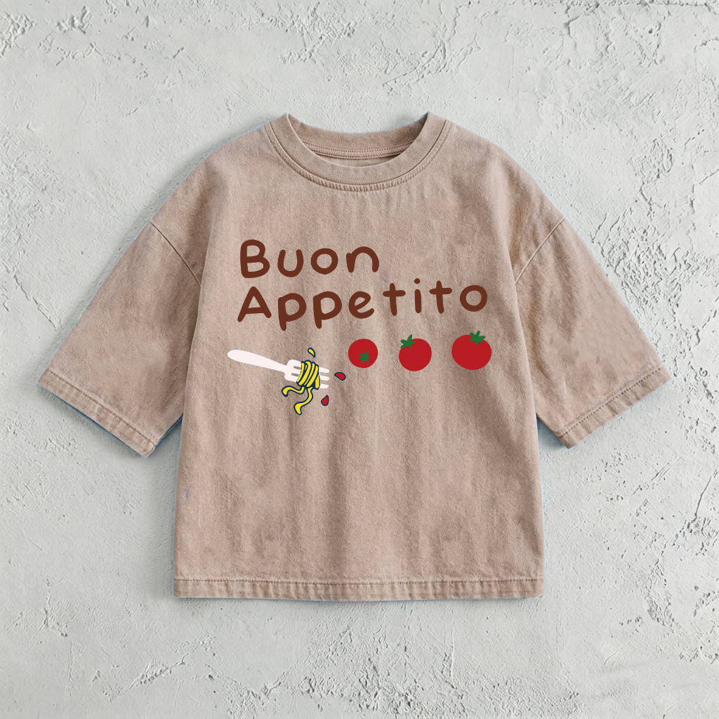 BOUN APPTITO Baby & Kids PASTA Washed T-Shirt (6M-12Y)