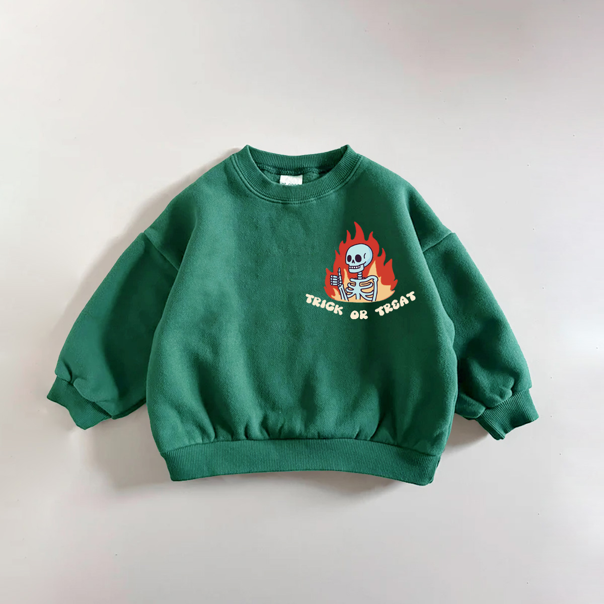 TRICK OR TREAT Baby Toddler Halloween Skeleton Sweatshirt