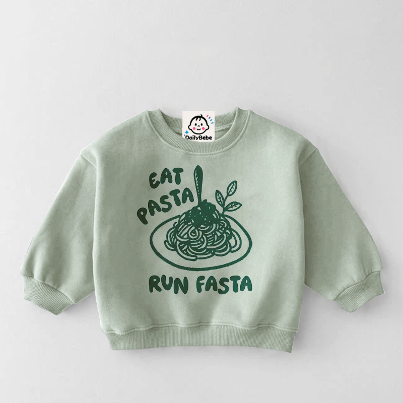 EAT PASTA RUN FASTA Baby & Kids Food Sweatshirt