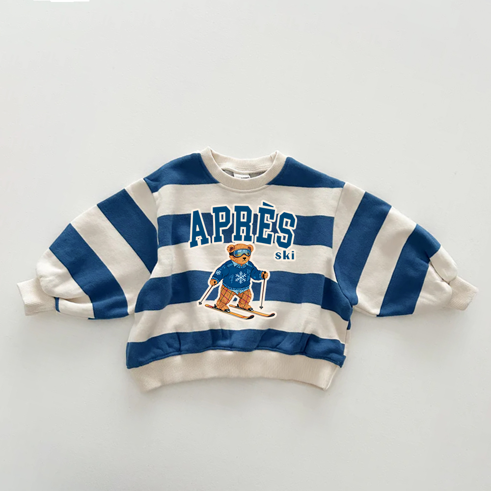 APRÈS SKI Baby & Kids Bear Stripe Sweatshirt