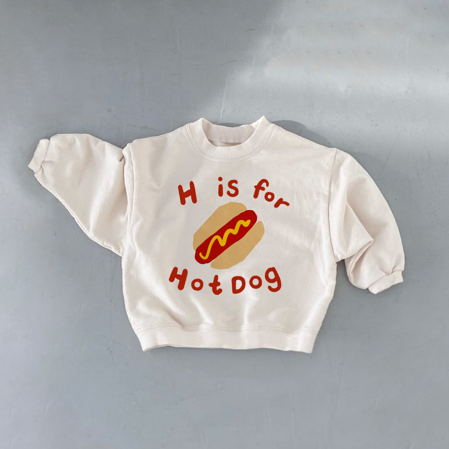 H IS FOR HOT DOG Baby Toddler White Sweatshirt