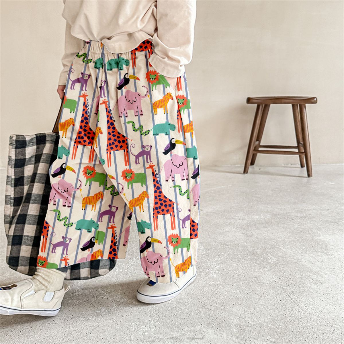 Baby & Kids Animal Stripe Pattern Pants