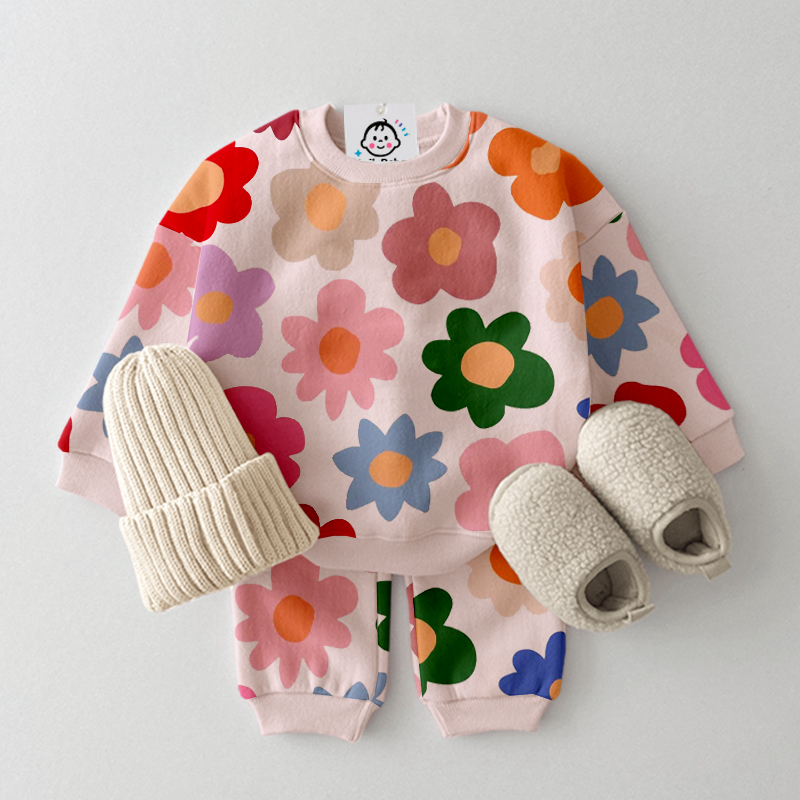 Baby Toddler Flowers Pattern 2-Piece Set
