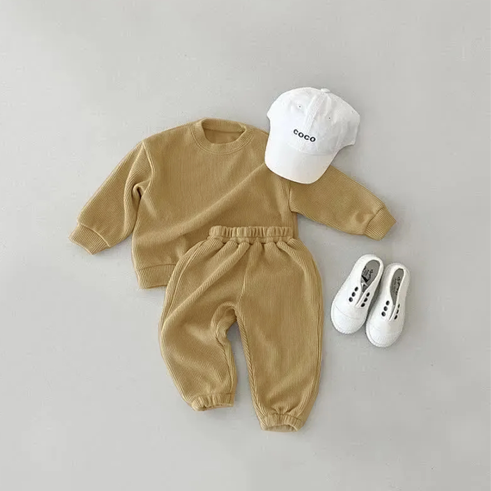 Baby Toddler Solid Color Casual 2 Pieces Set