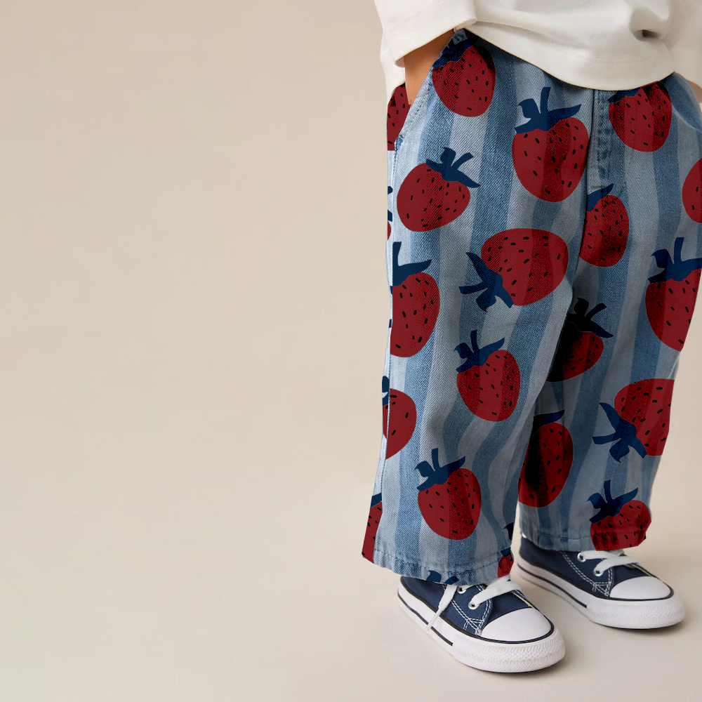 Baby & Kids Strawberry Stripe Denim Pants