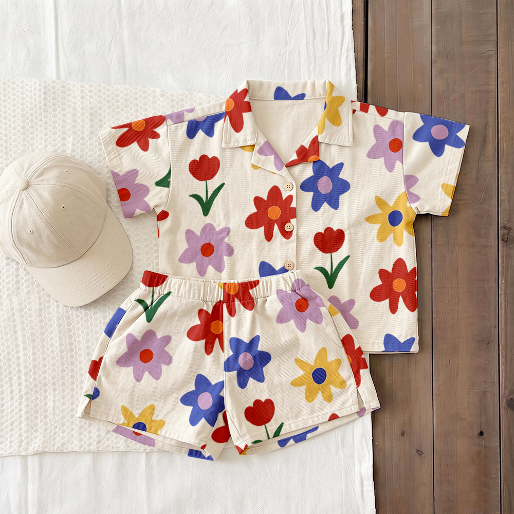 Baby & Kids Colorful Lapel Beach Sets