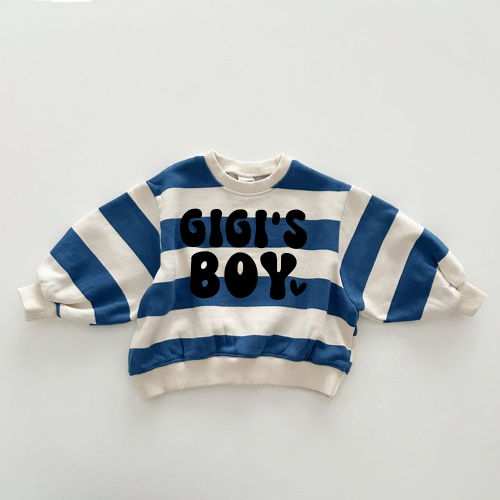 GIGI'S BOY Baby & Kids Slogan Stripe Sweatshirt