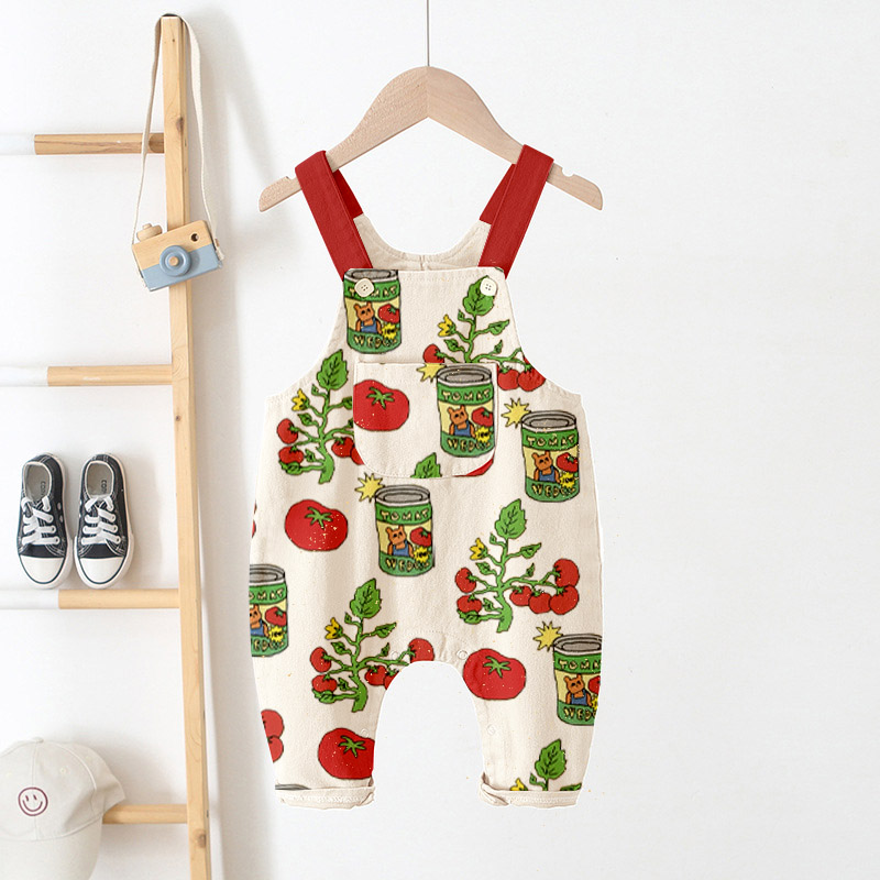Baby Kid Tomato and Canned  Overalls